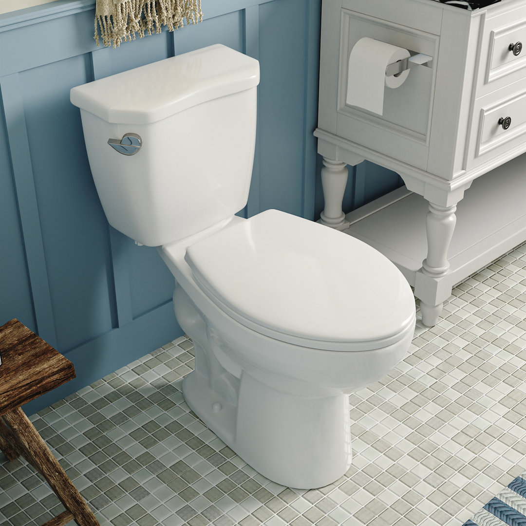 Dynasty Two-Piece Toilet, 1.28 GPF High Efficiency Single Flush Traditional Toilet(Water Efficient) Elongated (Seat Included) DeerValley