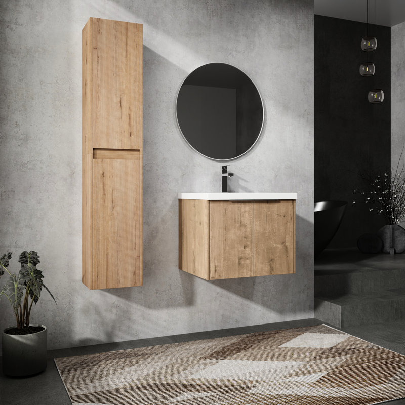 Meuble-lavabo de salle de bain avec lavabo et armoire latérale - Modern Regalness 24 "and Enigma