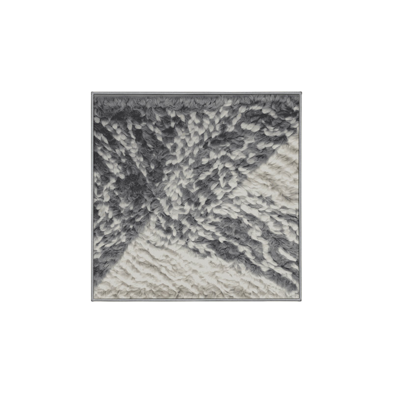 Tapis gris lavable à la machine, Carré 7 pi