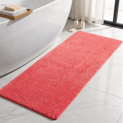 Bathroom Runner Rug, Ultra Soft Long Bath Mat Machine Washable Super Absorbent Quick Dry Bathroom Runner Rugs 24 x 60 Non Slip, Pink 24" x 60"