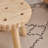  Solid Wood Stool with Playful 3D Dot Design,Small Round Wooden Ottoman, Plant Stand, Toddler Step Stool