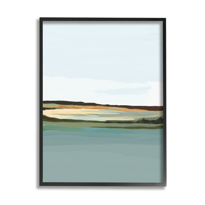 «Modern Lake Shore On Canvas» par Amy Hall, impression, Giclée encadrée noir minuit, H 20 po x l 16 po x P 1,5 po