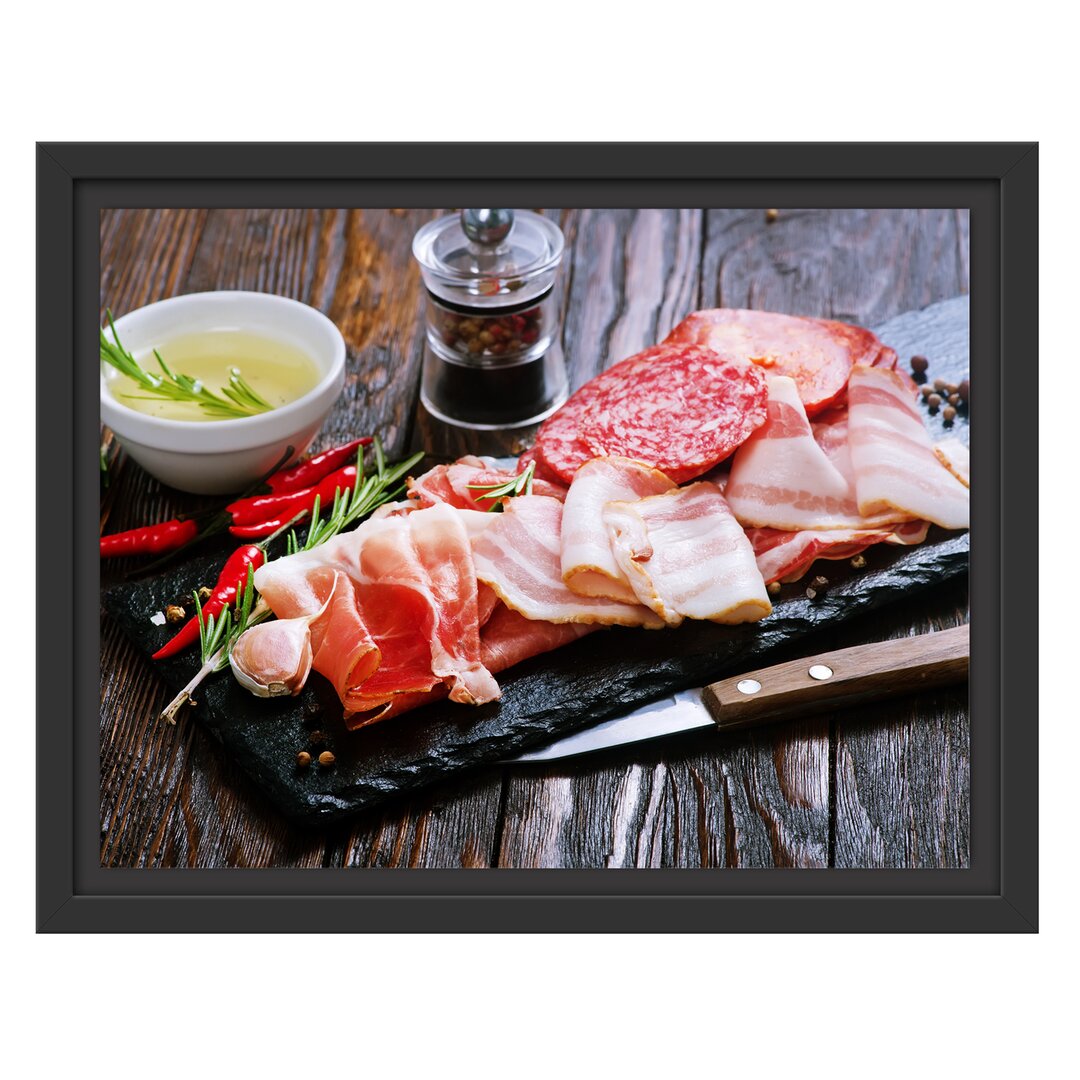 Antipasti Wurst Floater Frame Graphic Art Print auf Papier