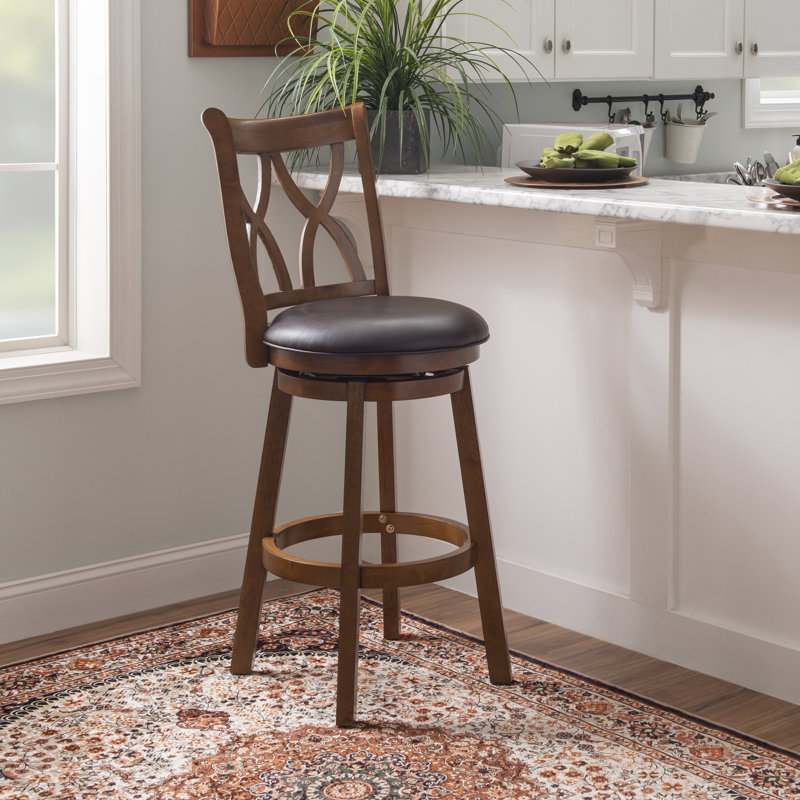 Essence Solid Wood Swivel Counter/Bar Stool, Bar Stool (30" Seat Height)