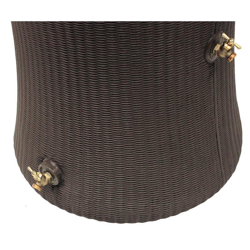 Willow 65 Gallon Brown Wicker Rain Barrel Planter