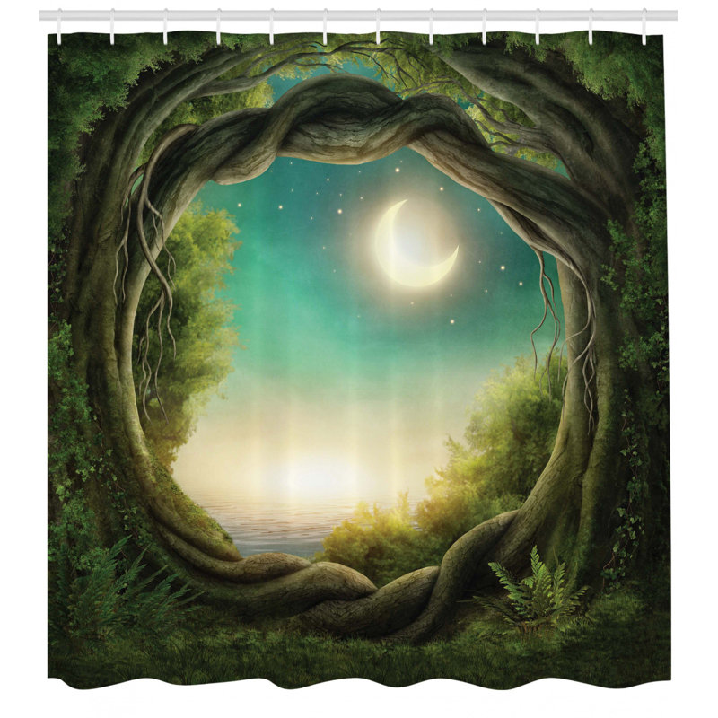 Ensemble de rideau de douche avec crochets et crochets tree, H 75 po x l 69 po