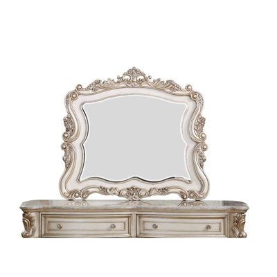 Gorsedd 50"x44" Mirror, Golden Ivory Finish