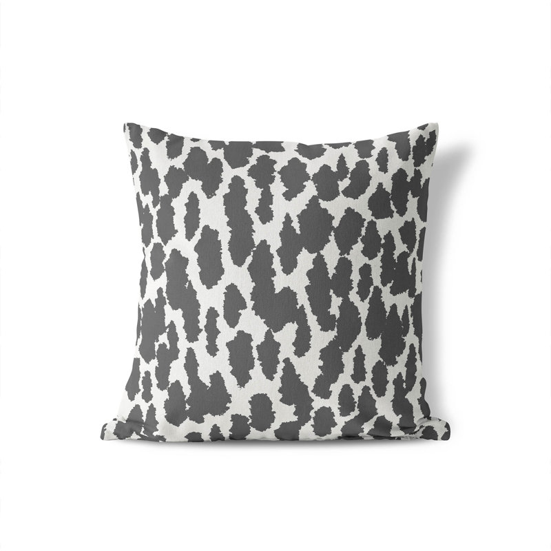 Coussin Animal, Ivoire/gris anthracite, H 26 po x l 26 po