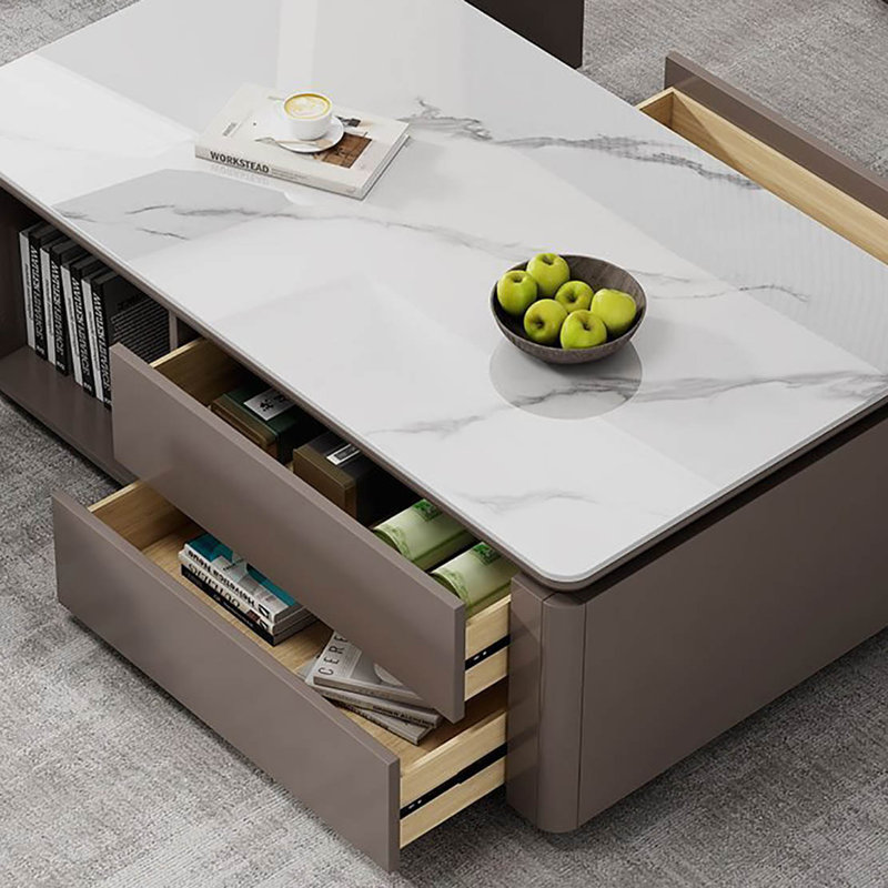 Table basse moderne simple, H 19,7 po x L 51,2 po x l 27,6 po, Gris