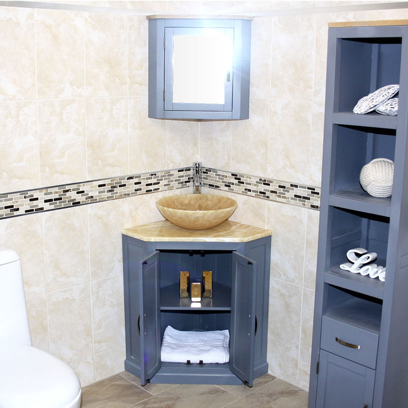 Aniston 550mm Single Bathroom Vanity with Vessel Stone Basin