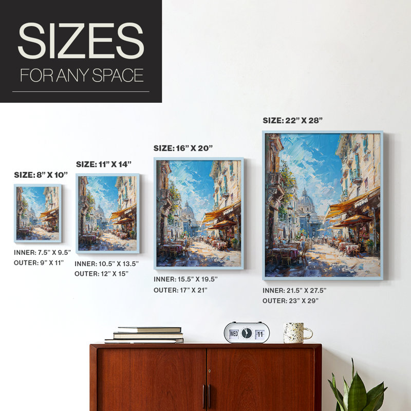 LANDSCAPES Series CECLIX, reproduction encadrée - bois massif, H 30 po x l 24 po, Bleu