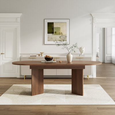 Extendable dining table 120–160cm oval walnut