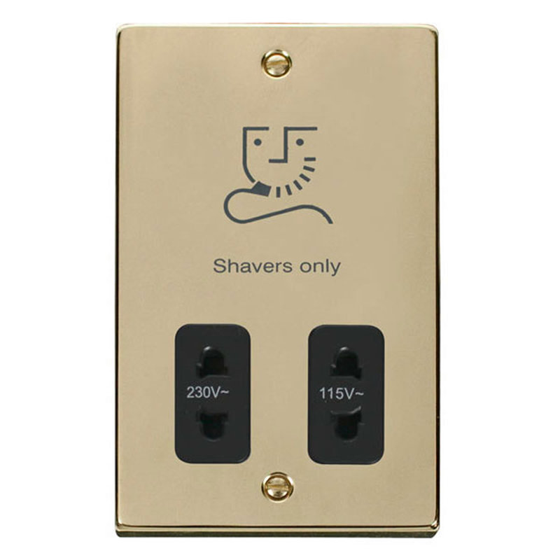 Polished Brass Shaver Socket 115v/230v