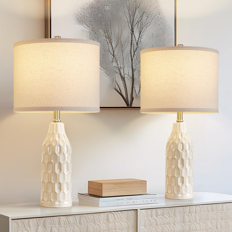 Ceramic Table Lamp, White