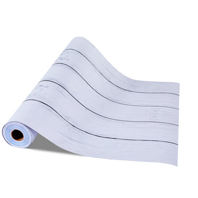 Papier peint à peler et coller, papier contact en bois blanc de 17,7 po x 472,4 po, auto-adhésif texturé, facile à nettoyer et à peler pour la cuisine