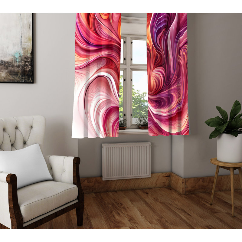 Paire de rideaux semi-transparents en polyester Aiddan, L 40 po x L 52 po