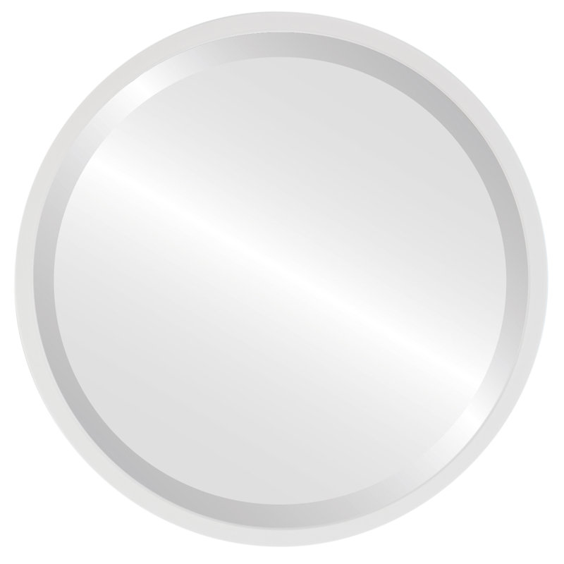 Miroir d'appoint Campblin, H 25,12 po x l 25,12 po, Blanc lin