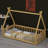 Playful  Floor Bed With Guardrails And Sturdy Slatted Base-595830526