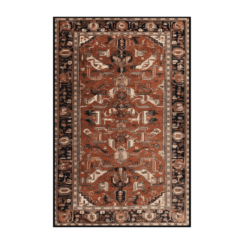 Tapis brun lavable à la machine, Rectangle 6 pi x 9 pi