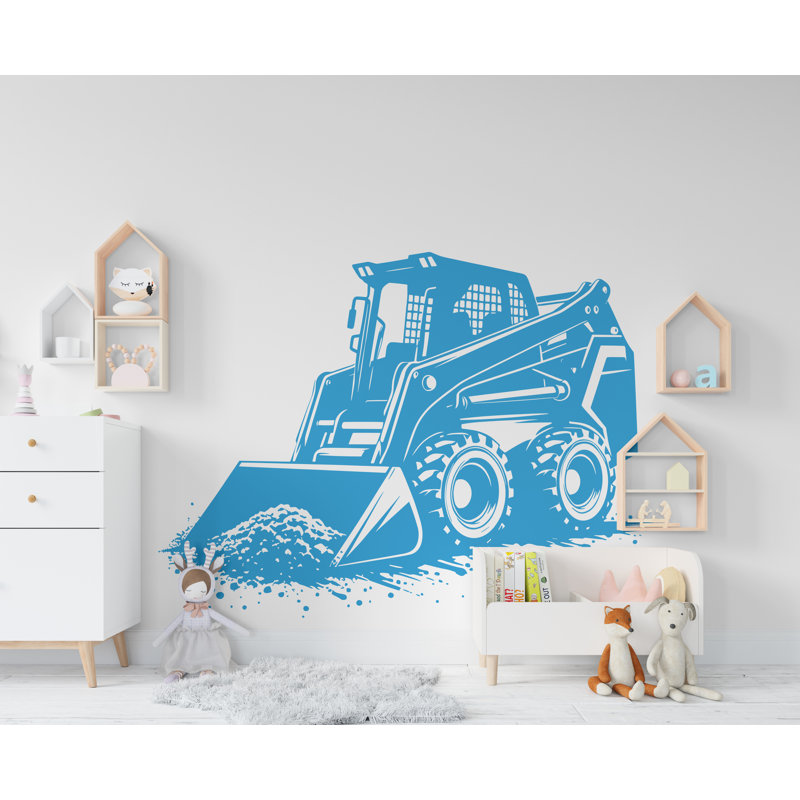 Adhésif décoratif Skid Steer camion de construction Skid Steer, H 24 po x l 17 po, Blanc
