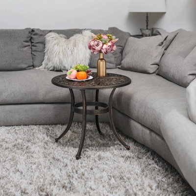 Reinna Powder Coated Aluminum Side Table by Lark Manor