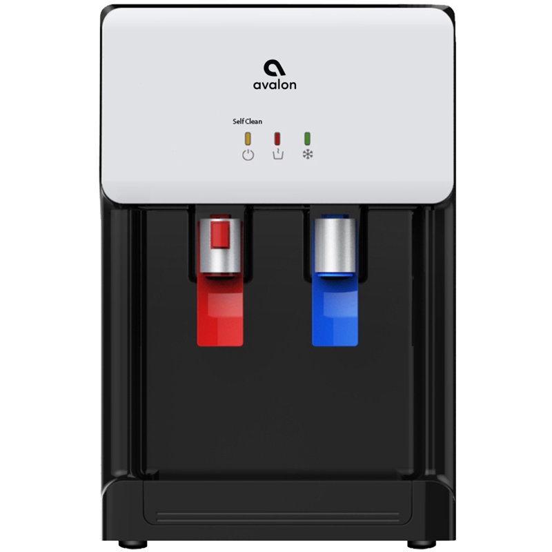 Avalon White and Black Countertop Self-Cleaning Water Cooler Dispenser