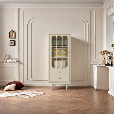 Creamy style storage cabinet