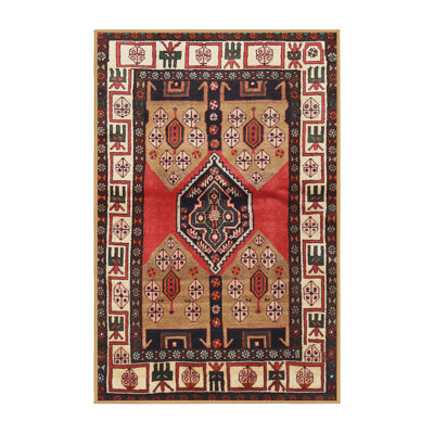 Tapis noir / rouge / beige Southwestern