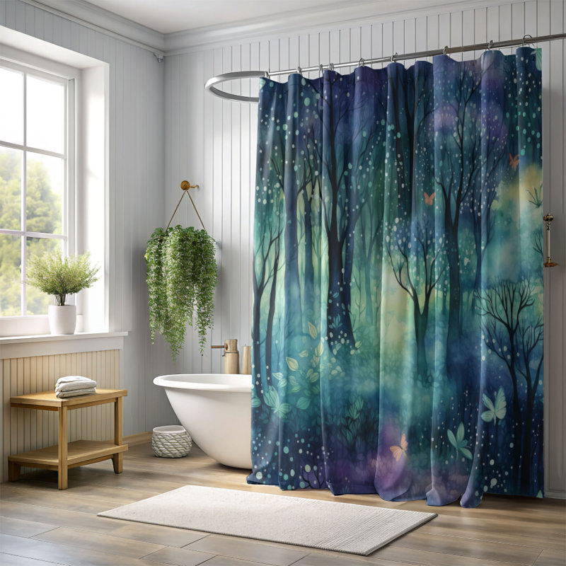Forest Tranquility - Premium Shower Curtain, 74"H x 71"W