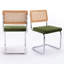 Chaise d'appoint rembourrée avec dossier en rotin et structure en acier Marlow Cantilever H 18,8 po-959553616-959553617