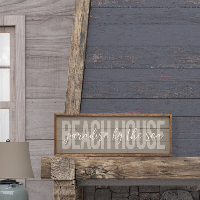 Beach House Paradise By The Sea - gris, H 4 po x l 12 po