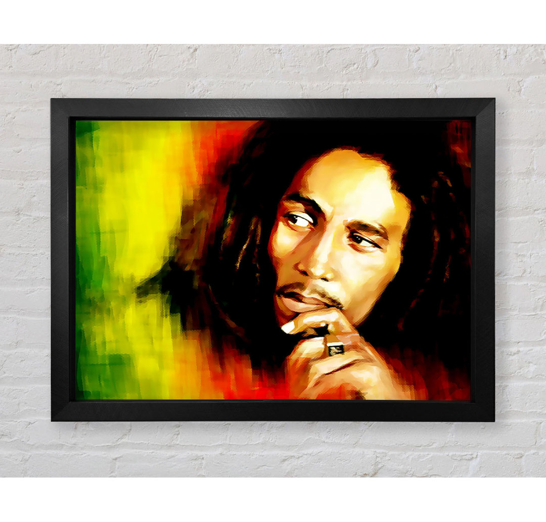 Bob Marley Rot Gelb Grün - Einzelne Bilderrahmen Kunstdrucke