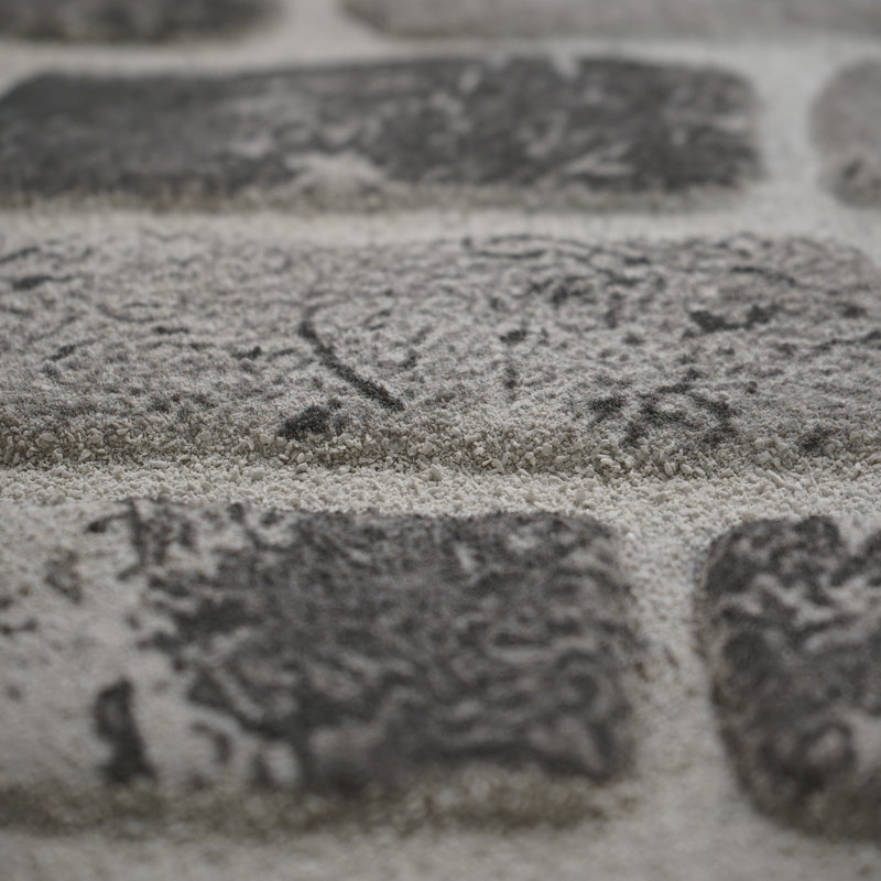 3D Gray Brick Effect Styrofoam Wall Panels, 40x20 inches, 9 Pieces