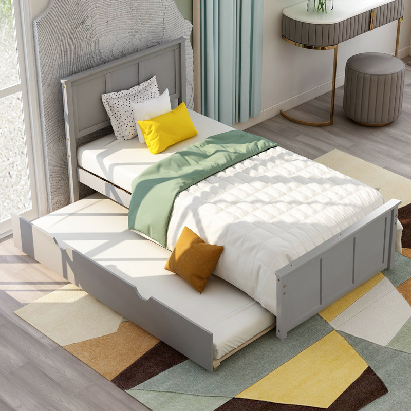 Lit plateforme simple Berwyn, Gris