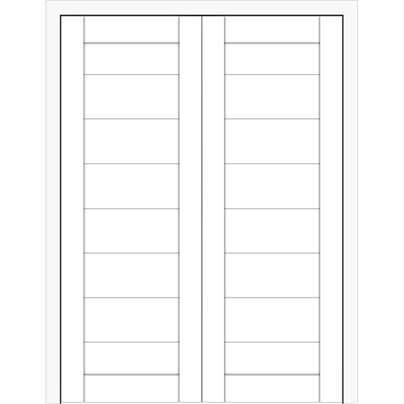 Double porte intérieure réversible Domino 02, Réversible, 56 po x 80 po