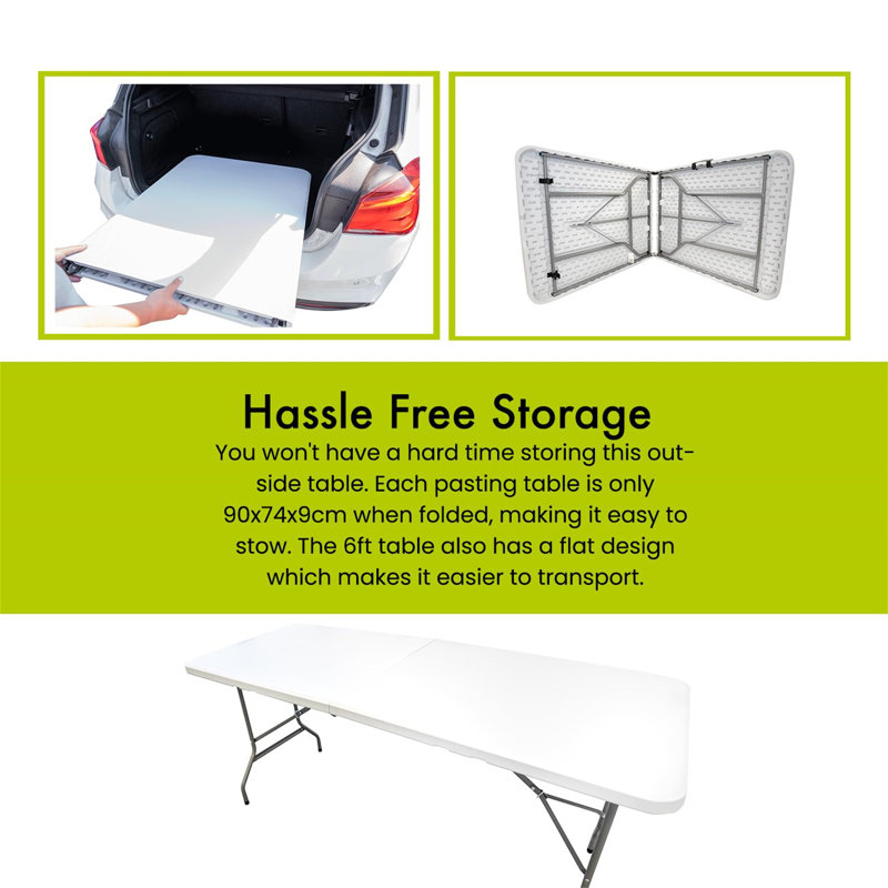 Rectangular Metal Outdoor Picnic Table , 180cm W 70cm D