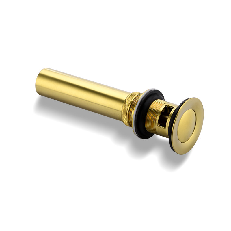 Pop-Up Bathroom Sink Drain Stopper with Overflow, Brushed Gold