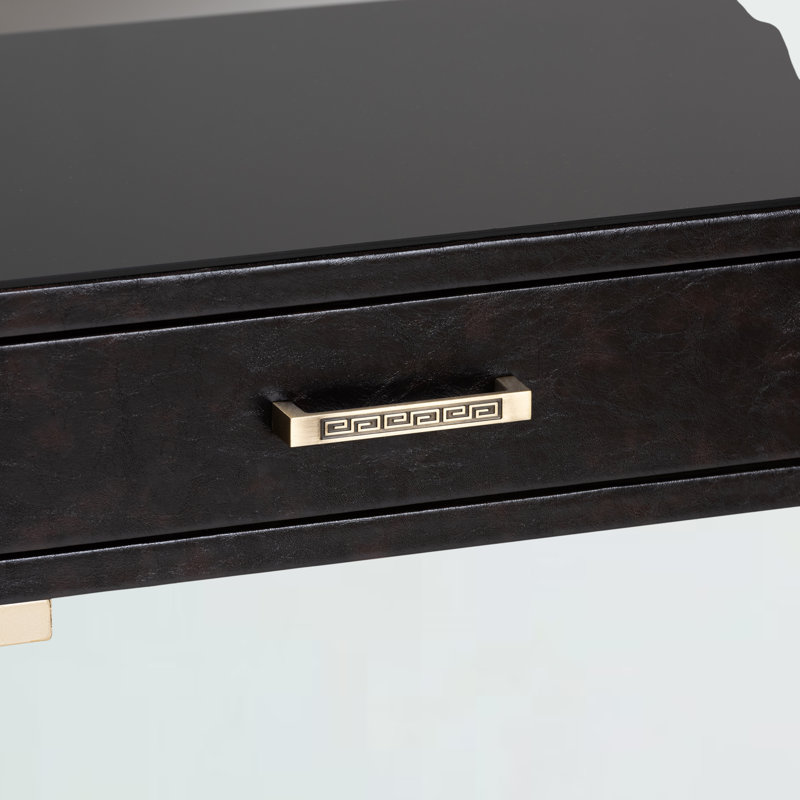 Kenbridge Console Table, 2-Drawers, Dark Brown/Gold 30.10'' H X 41.30'' W X 14.80'' D