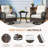 Outdoor Swivel Rocker Bistro Set - 3 Piece Wicker Patio Set With 2 Swivel Rocking Chairs, Cushions, And Tempered Glass Side Table, Perfect For Porch, Garden, Backyard, Poolside-111035615