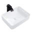 Lavabo vasque rectangulaire blanc en céramique, lavabo de salle de bain élégant et émaillé, lavabo de comptoir