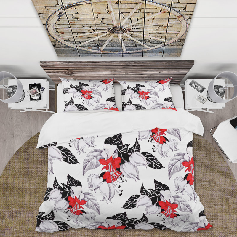 Ensemble de housse de couette en microfibre Pollydore, Housse de couette très grand + 2 très grandes ta, Blanc