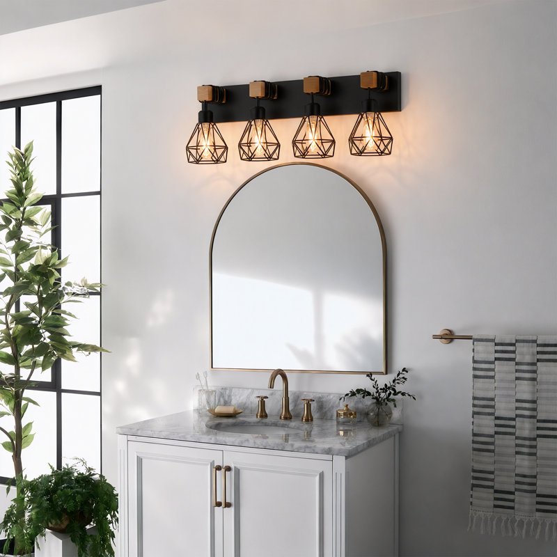Applique murale 4 lumières pour salle de bain Farmhouse, 4 Lights