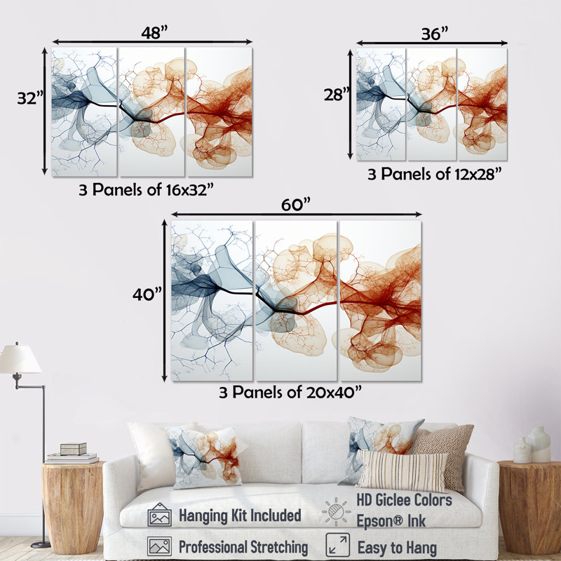 Ensemble de salon Mycelium Structures, Toile tendue, H 32 po x l 48 po x P 1 po