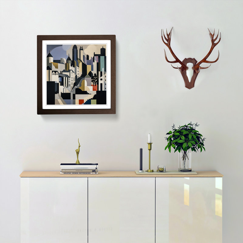 City Of Oxford Suprematism - Framed Print, Walnut