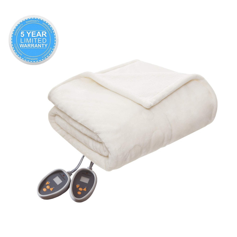 Couverture chauffante Plush to Berber, Ivoire