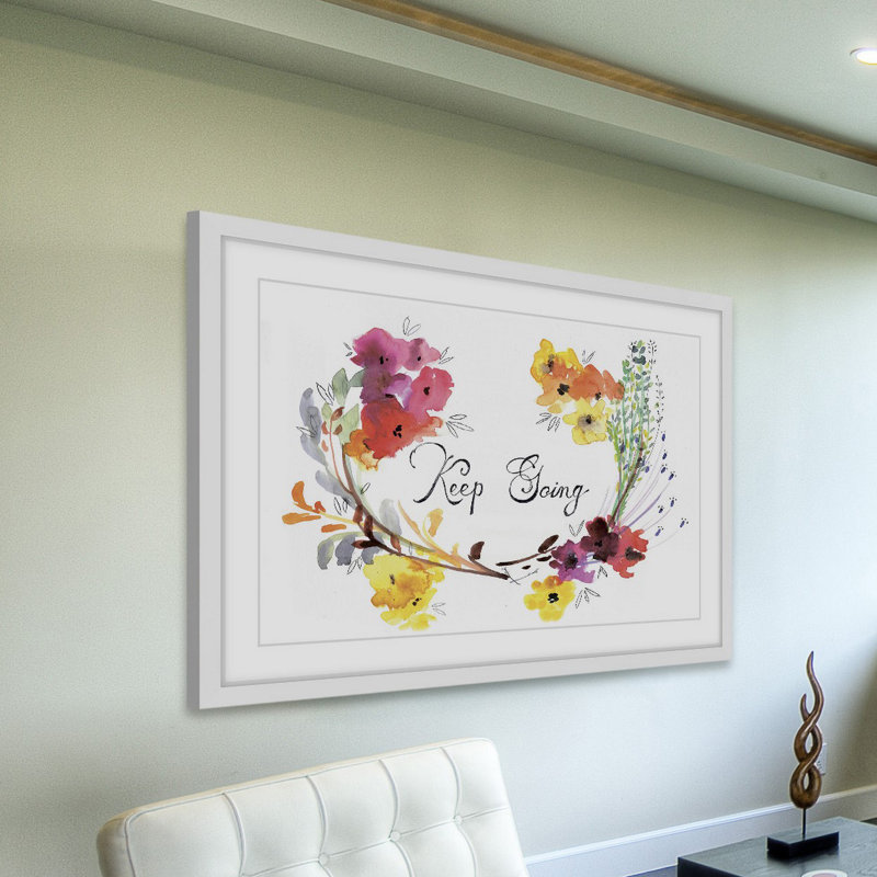 'Keep Going' by Christine Lindstrom Framed Print, 12" H x 18" W x 1.5" D