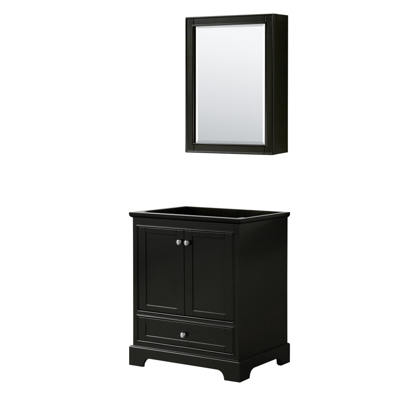 Deborah 29.25'' Single Bathroom Vanity Base Only, Dark Espresso/Polished Chrome