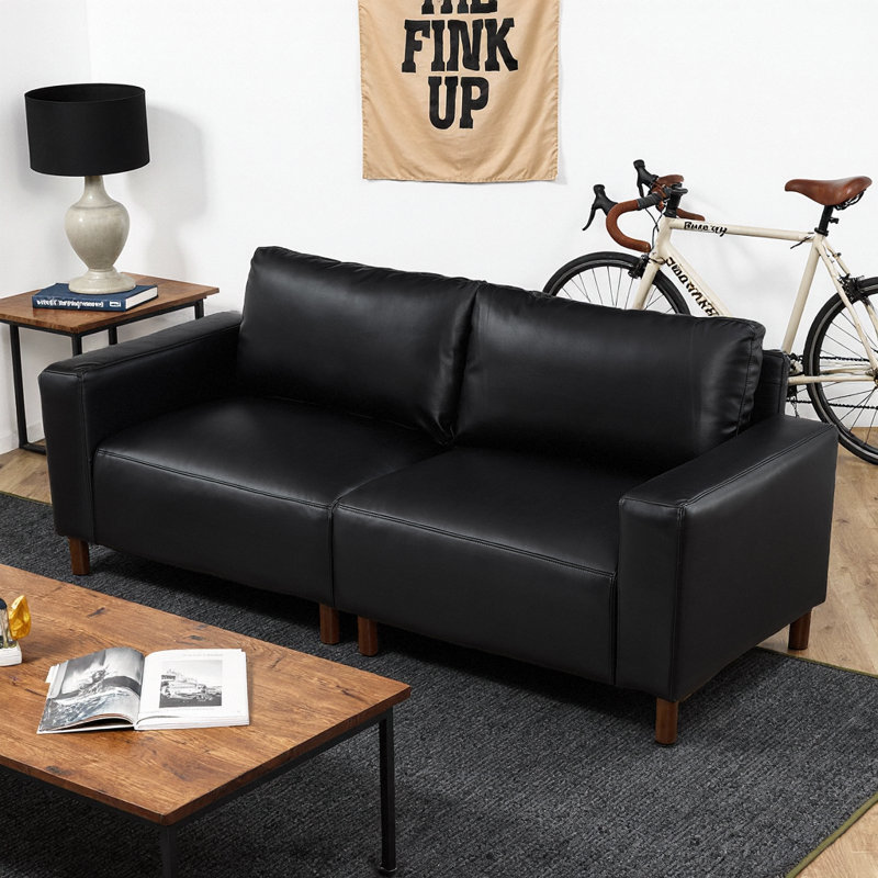 Courbes de style Mid-Century, cuir de polyuréthane respirant, pieds en bois massif, assemblage sans outils en 30 minutes, luxe adapté aux appartements