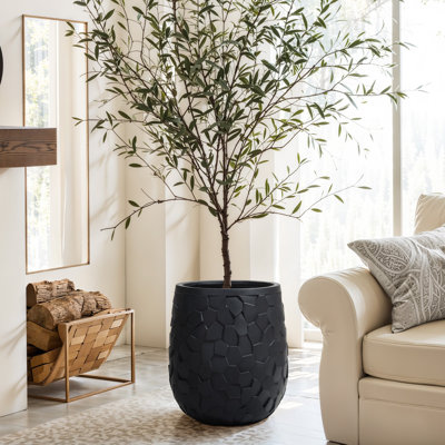 Jardinière ronde noire Beehive