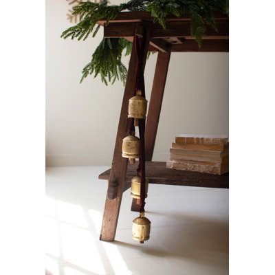 Ensemble de 4 clochettes suspendues Kalalou - Ruban de velours
